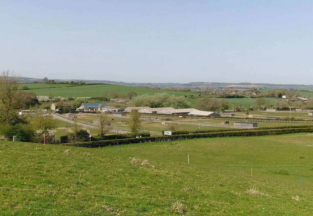 Fields and buildings at the Isle of Wight Donkey Sanctuary