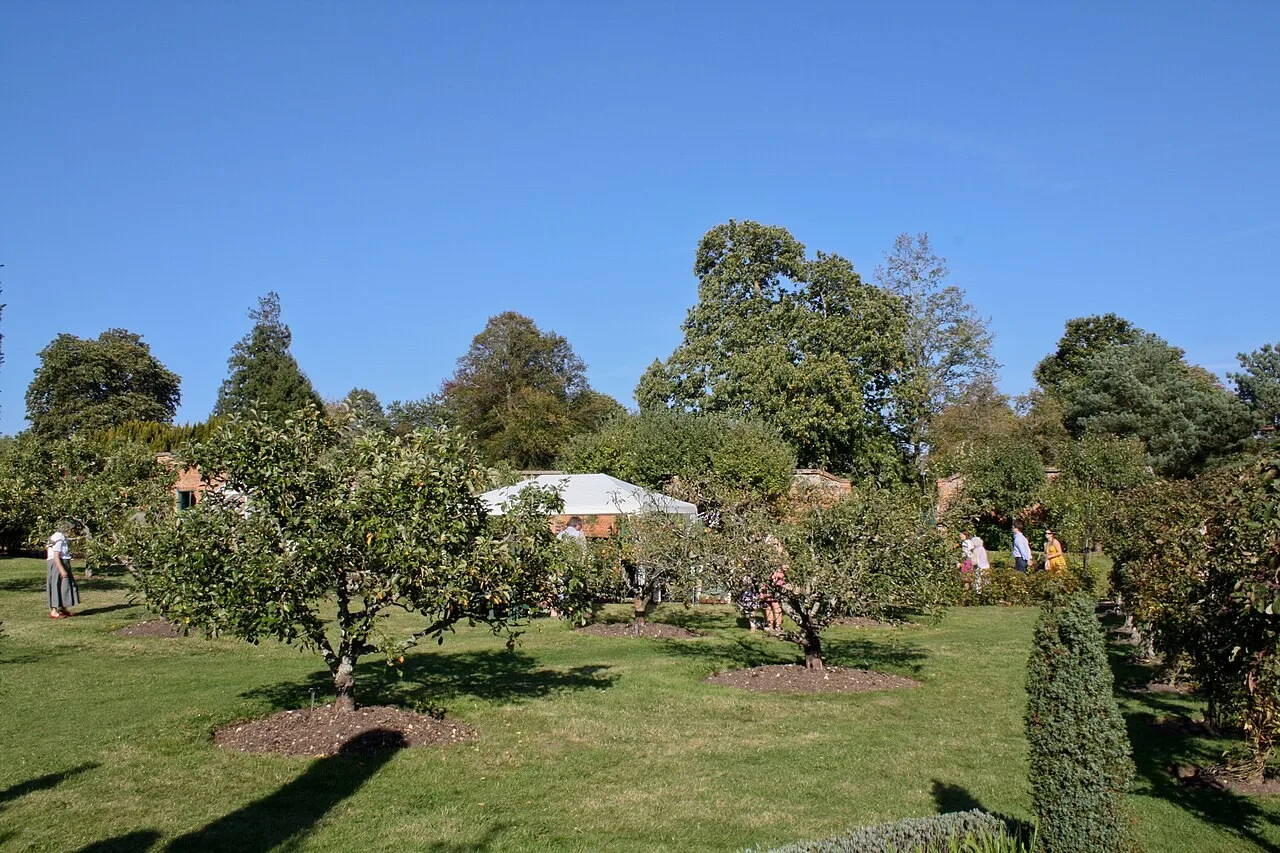 Garden planting and lawns at Greys Court near Henley-on-Thames