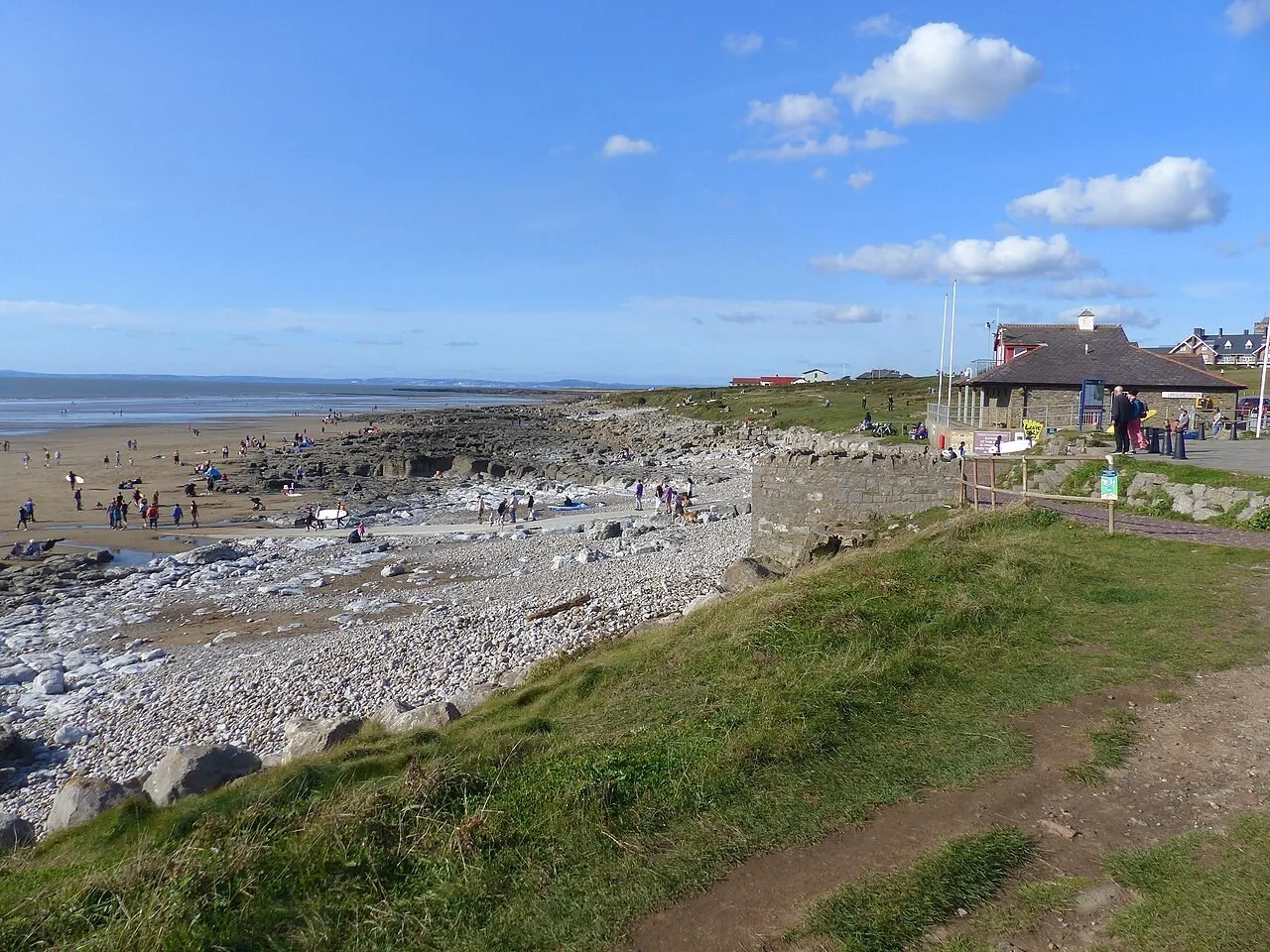 Rest Bay beach at Porthcawl from the coastal footpath