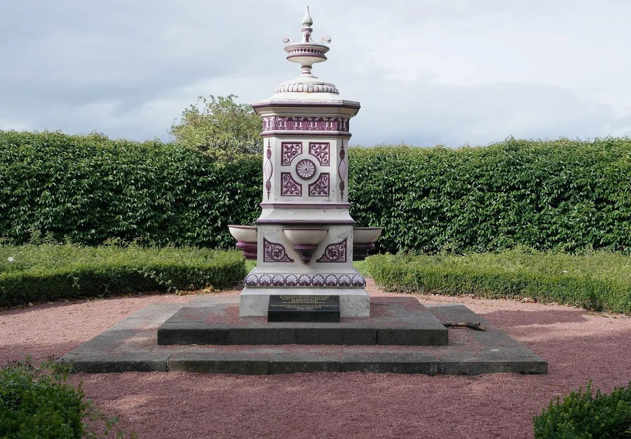 Historic cast-iron drinking fountain in King’s Park, Stirling