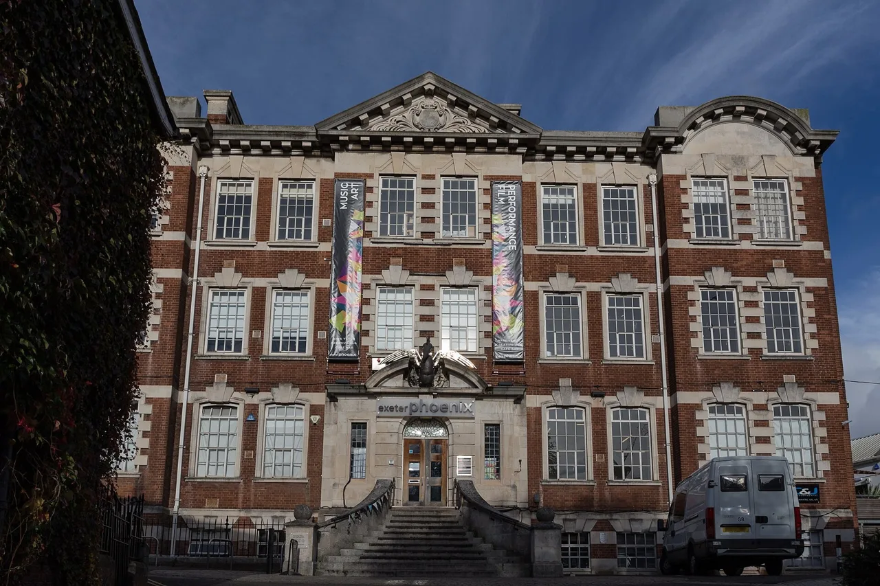 Exeter Phoenix arts venue with its stone frontage and entrance banner