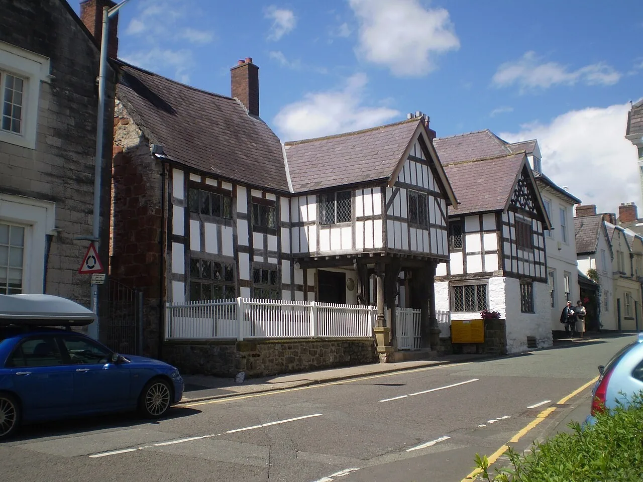 The timber-framed frontage of Nantclwyd y Dre