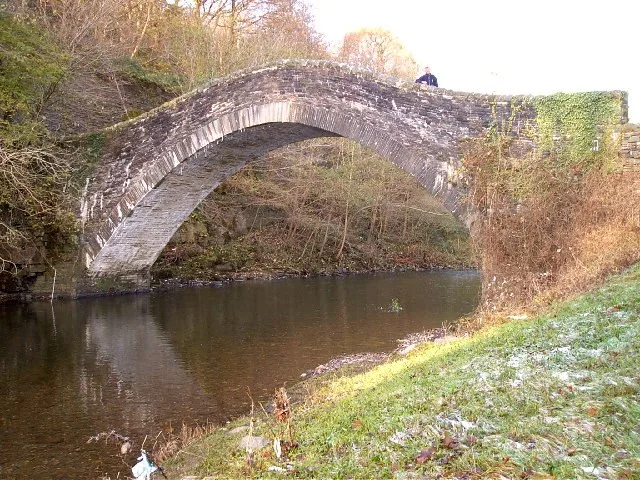 Stone Pontygwaith bridge over the River Taff near Treharris