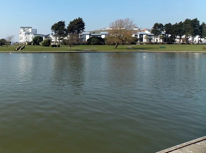 Lake and gardens at the Knap in Barry