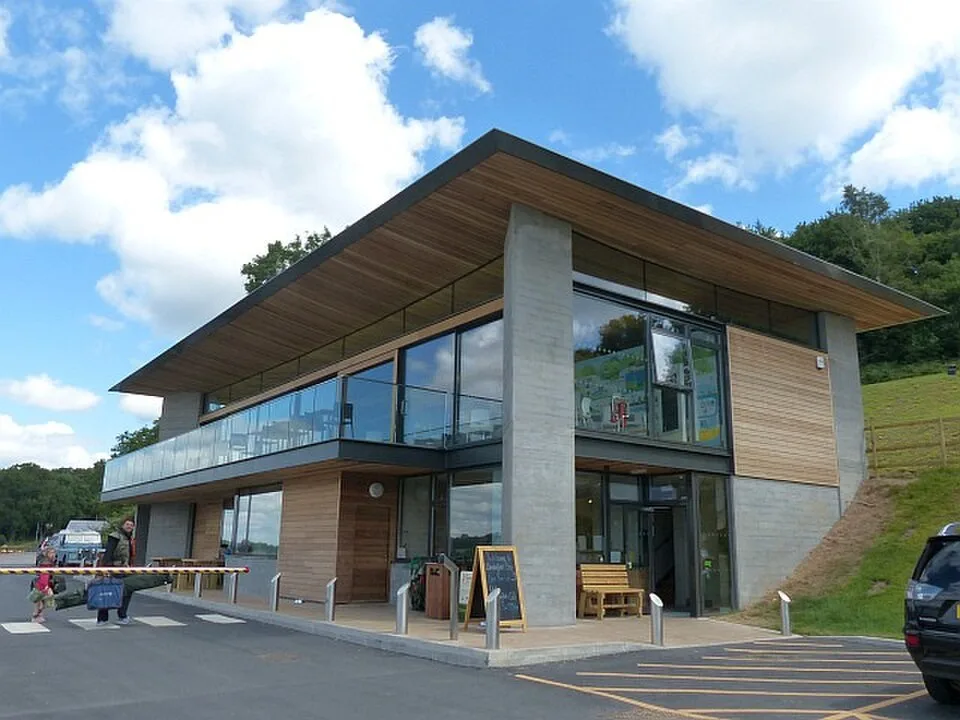 The visitor centre beside Llandegfedd Lake