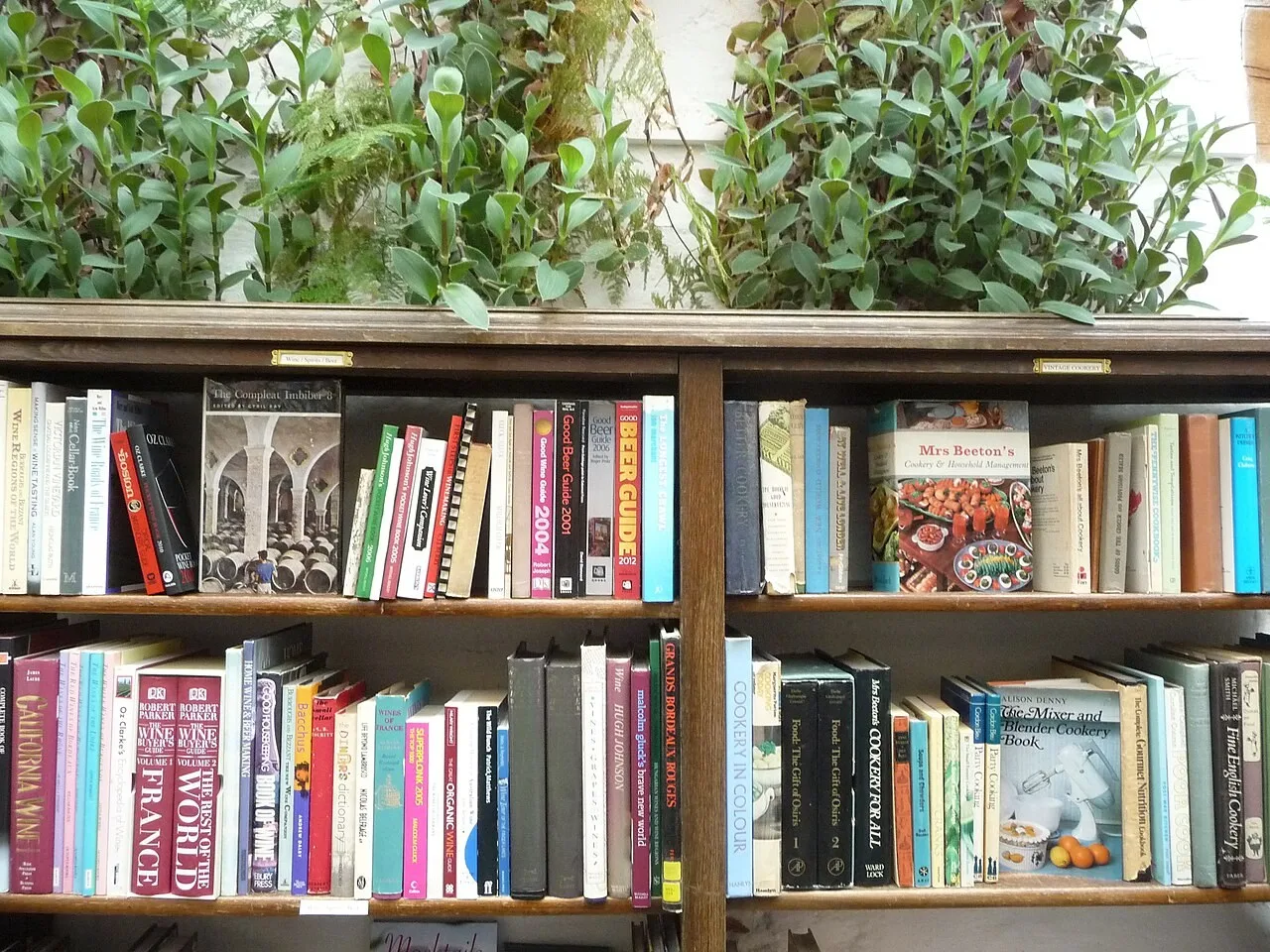 Book displays inside Richard Booth’s Bookshop in Hay-on-Wye