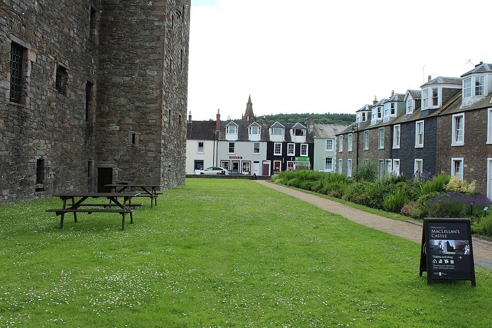 The roofless stone walls of MacLellan’s Castle in Kirkcudbright
