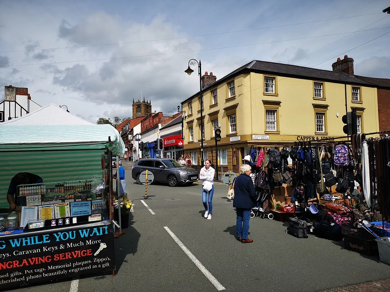 Market stalls on Mold High Street