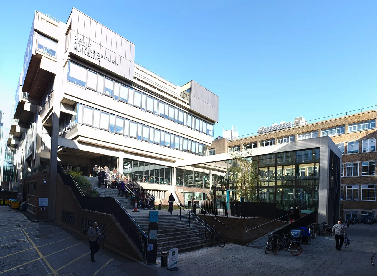 The Museum of Zoology’s glass Whale Hall beside the David Attenborough Building