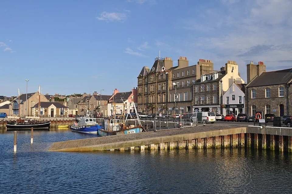 Kirkwall harbour: town context, not a photograph of Phoenix Cinema