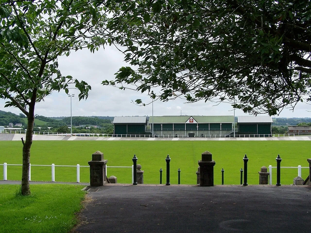 Velodrome and open space in Carmarthen Park