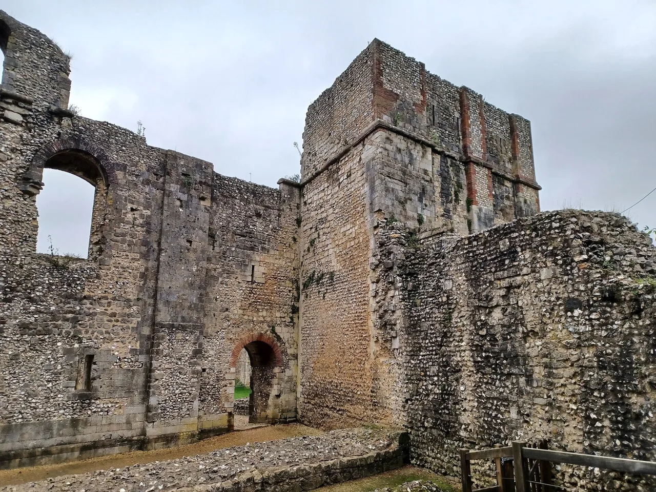 Surviving stone walls and arched openings at Wolvesey Castle