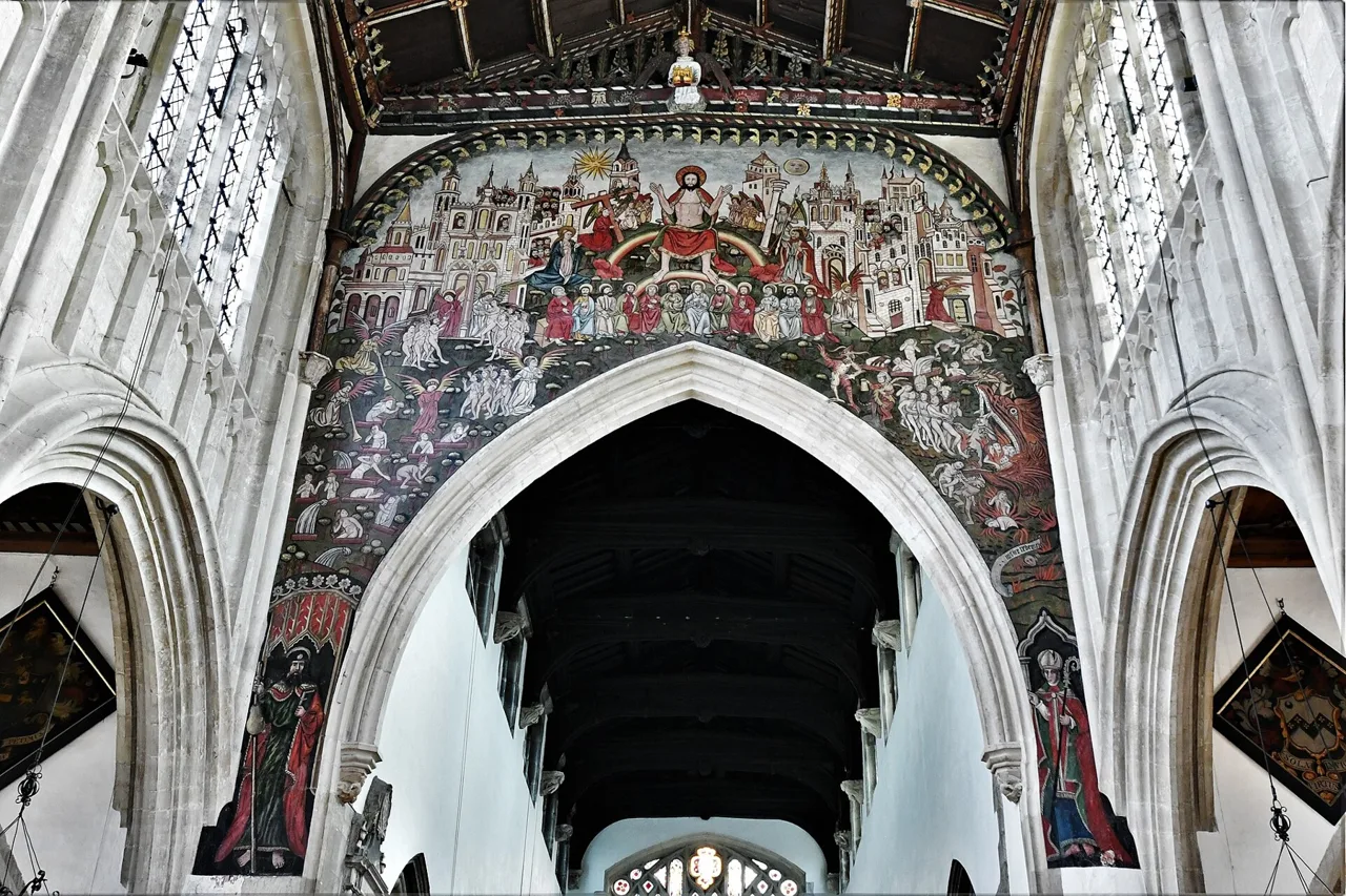 The Doom painting over the chancel arch in St Thomas’s Church, Salisbury