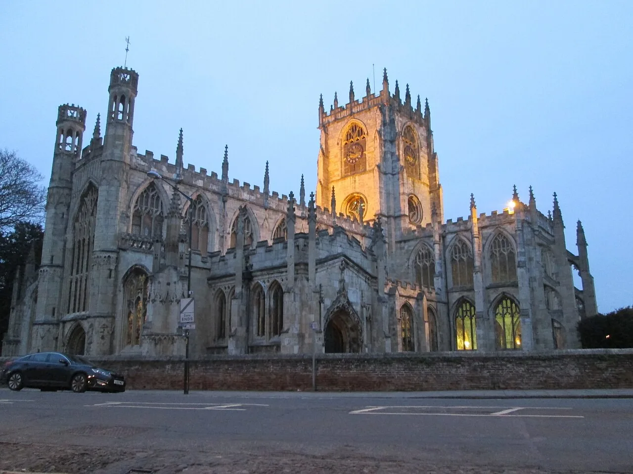St Mary’s Church in Beverley with evening light on its tower