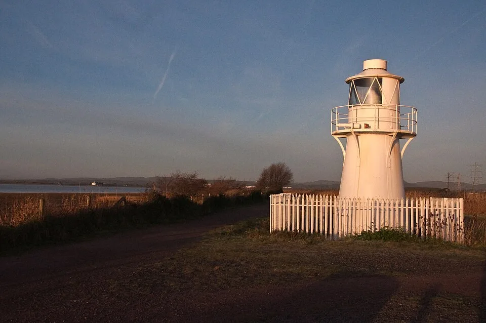 The reedbeds and lighthouse at Newport Wetlands