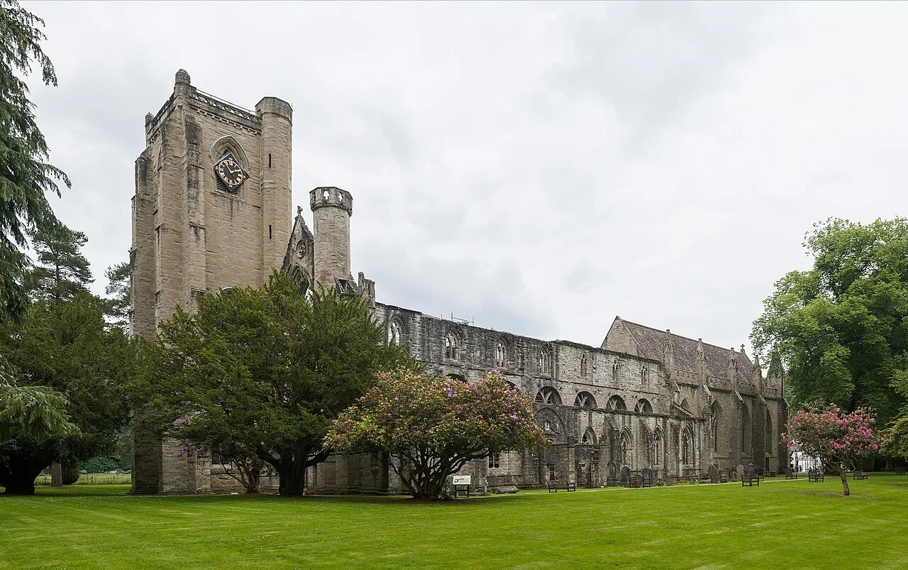 Exterior of Dunkeld Cathedral beside the River Tay