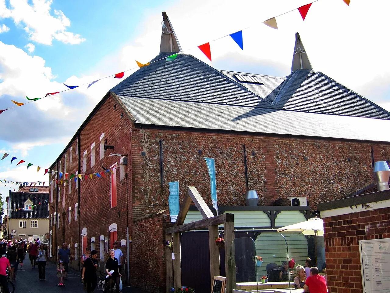 The exterior of Wells Maltings on Staithe Street
