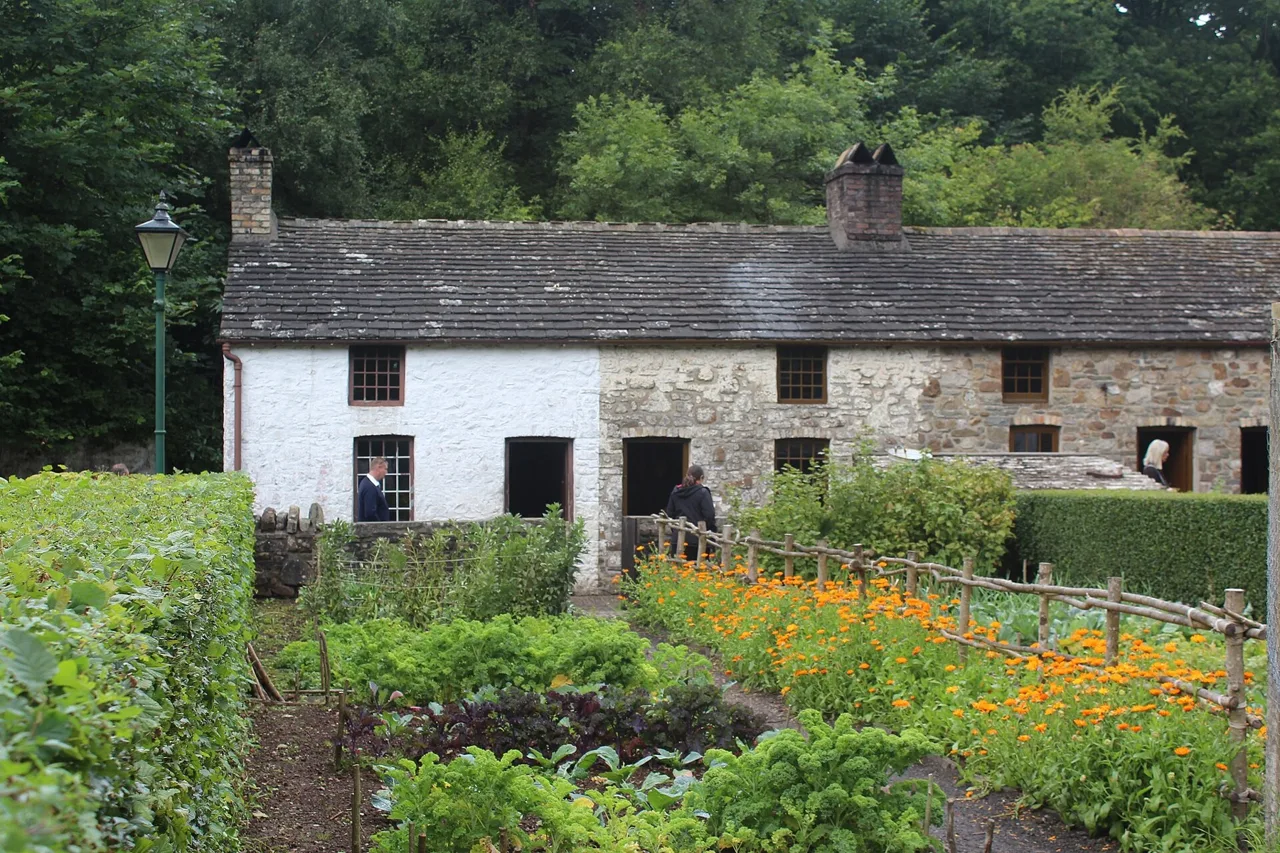 Historic Rhyd-y-car cottage gardens at St Fagans museum