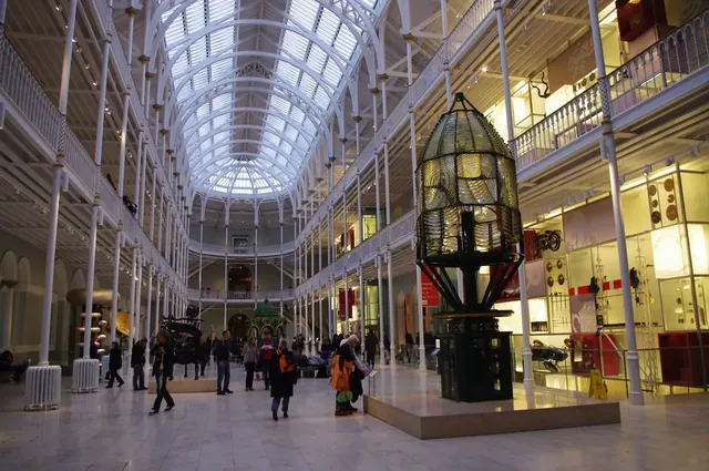 The light-filled Grand Gallery inside the National Museum of Scotland