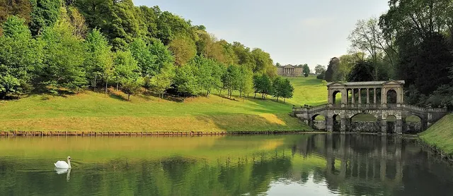 The Palladian bridge and lake at Prior Park Landscape Garden