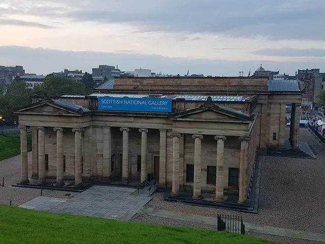The columned exterior of the Scottish National Gallery on the Mound