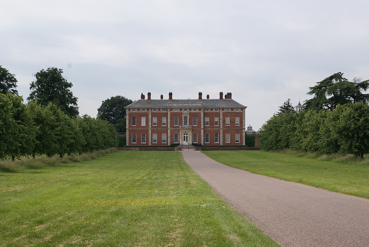 A path across the lawn towards Beningbrough Hall