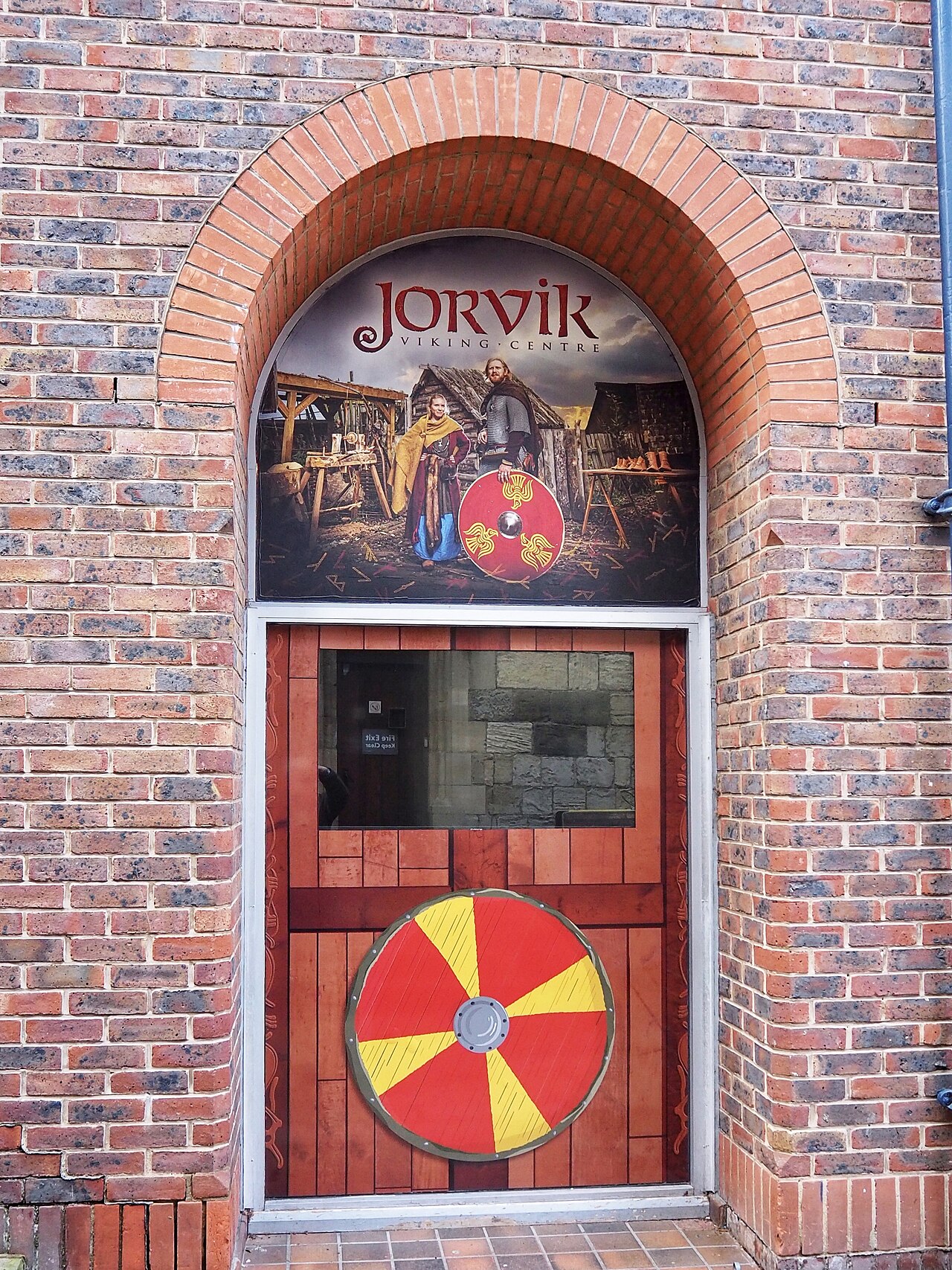 The decorated entrance to JORVIK Viking Centre