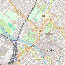 Map preview of central York around the River Ouse